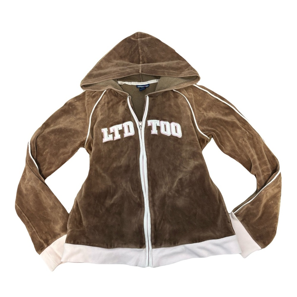 Limited Too Brown and White Velour Hoodie